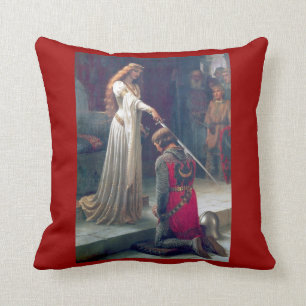 Knighted in mediaeval castle cushion