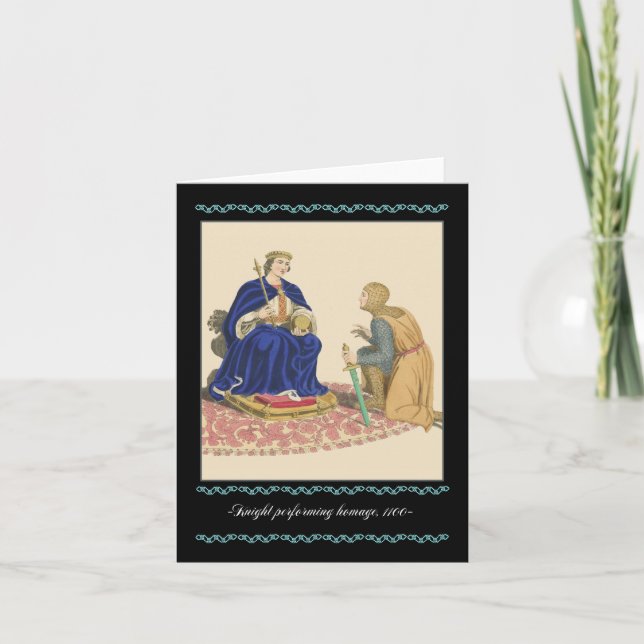 Knights and Armour Mediaeval Note Card, 1100 Card (Front)