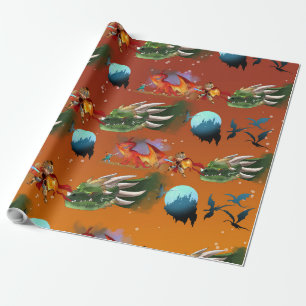 Knights and Dragons Wrapping Paper