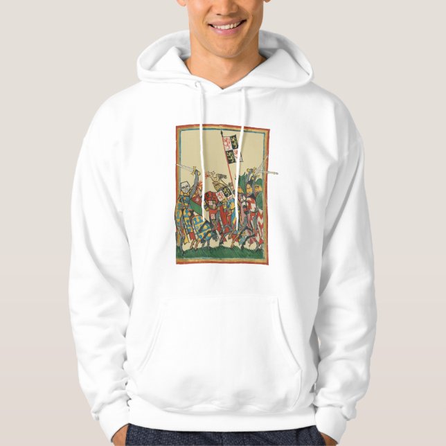 Knights Charging, 14th Century Codex Manesse Hoodie (Front)
