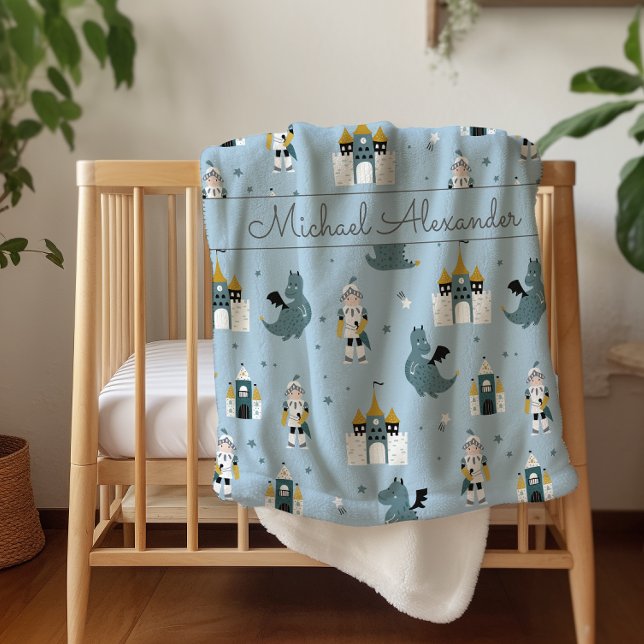 Knights & Dragons Pattern Sherpa Blanket (Creator Uploaded)