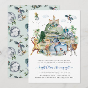 Knights & Dragons Royal Mediaeval Birthday Invitation