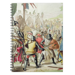 Knights Duelling on Foot in a Tournament, plate 1 Notebook