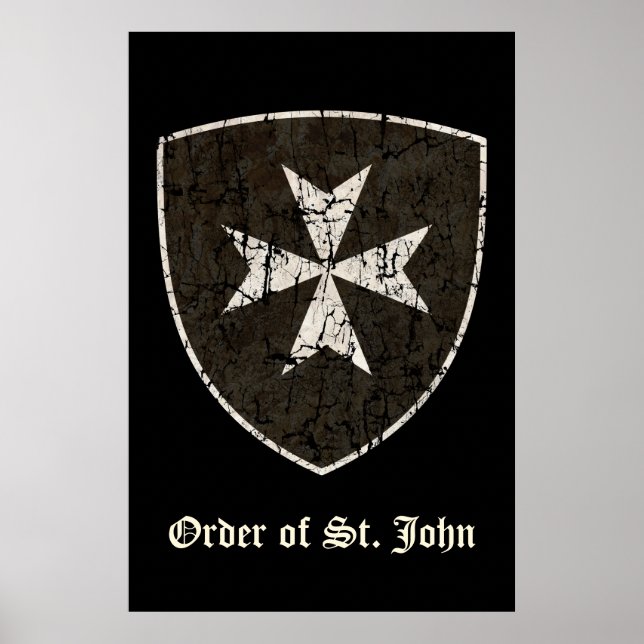 Knights Hospitaller Cross, Distressed Poster (Front)