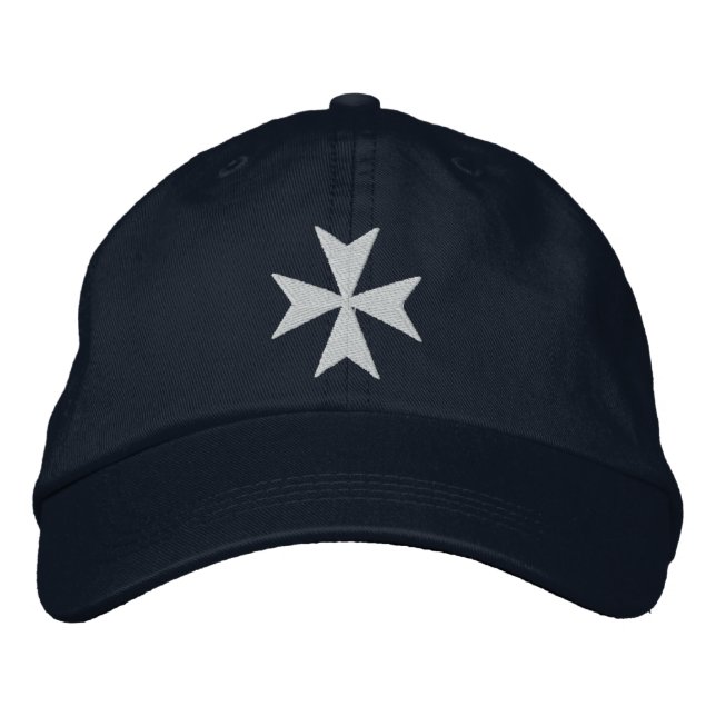 Knights Hospitaller Maltese Cross Embroidered Hat (Front)