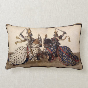 Knights jousting lumbar cushion