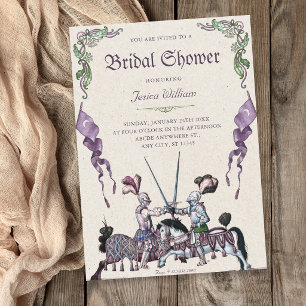 Knights mediaeval bridal shower invitation