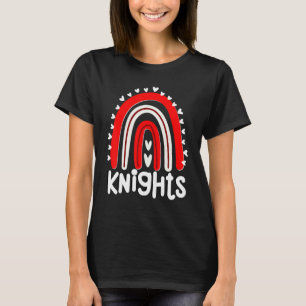Knights School Mascot Hearts Rainbow Knight Sports T-Shirt
