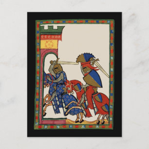 Knights Storming The Castle, 14th Century Postcard