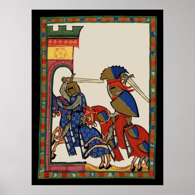 Knights Storming The Castle, 14th Century Poster (Front)