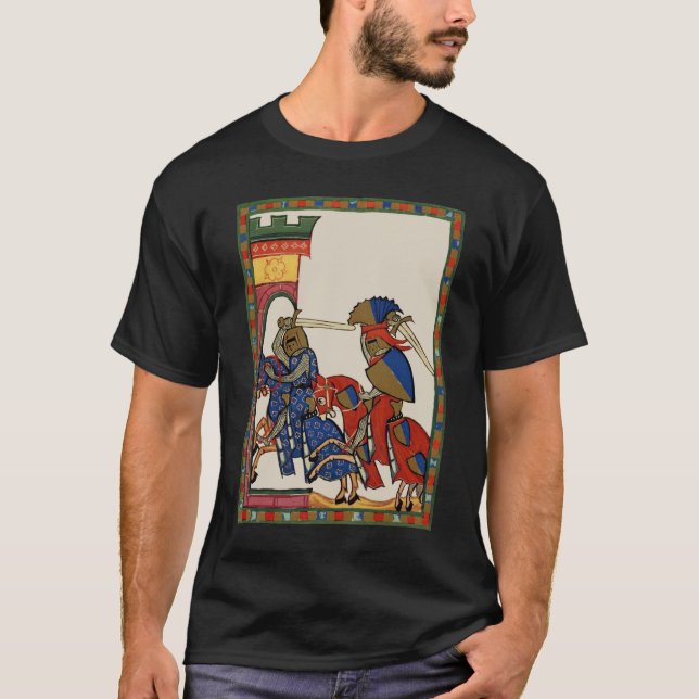 Knights Storming The Castle, 14th Century T-Shirt (Front)