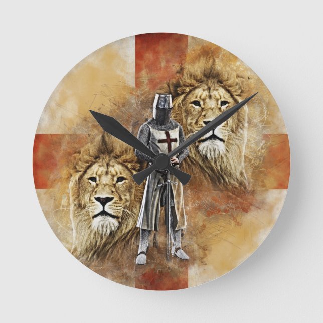 Knights Templar 001 Round Clock (Front)