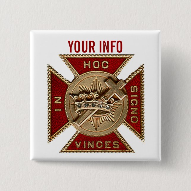 KNIGHTS TEMPLAR 15 CM SQUARE BADGE (Front)