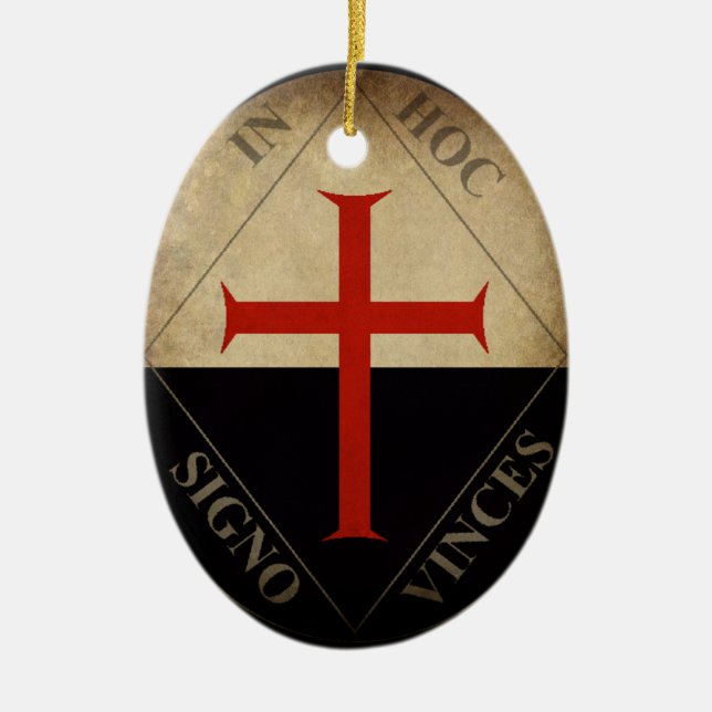 Knights Templar Ceramic Tree Decoration (Front)