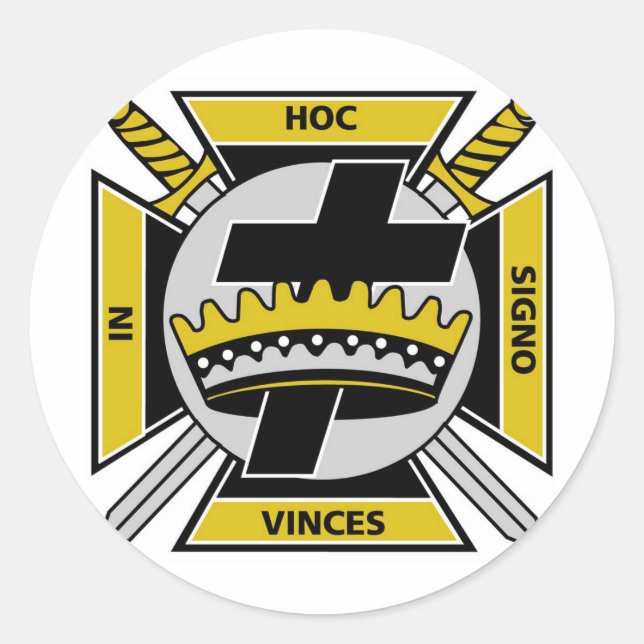 Knights Templar Classic Round Sticker (Front)