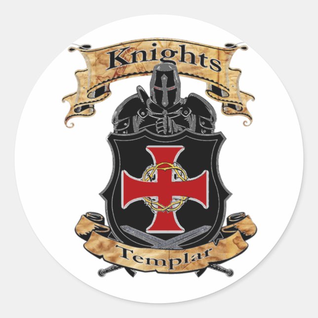 Knights Templar Classic Round Sticker (Front)