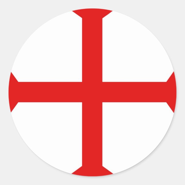 Knights Templar Cross Classic Round Sticker (Front)