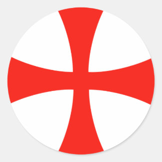 Knights_Templar_Cross Classic Round Sticker