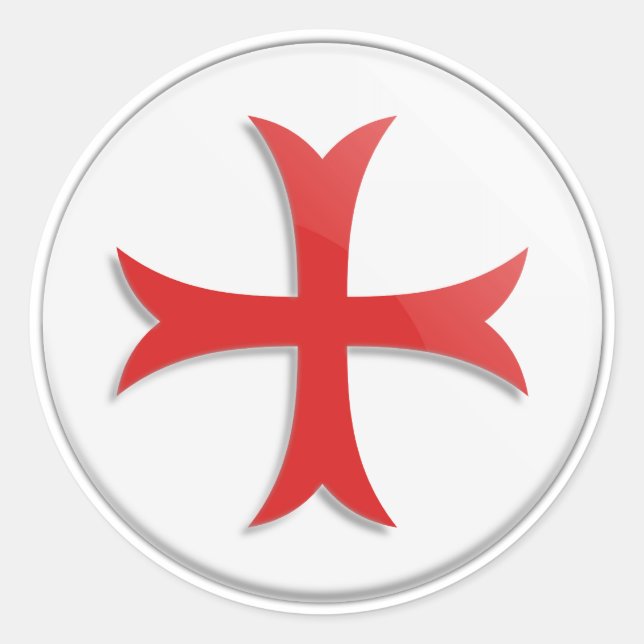 Knight's Templar Cross Symbol Classic Round Sticker (Front)