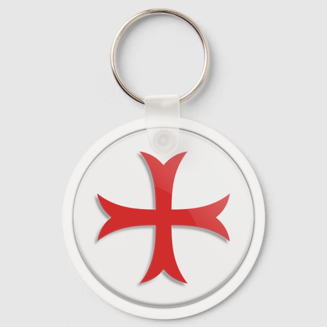 Knight's Templar Cross Symbol Key Ring (Front)
