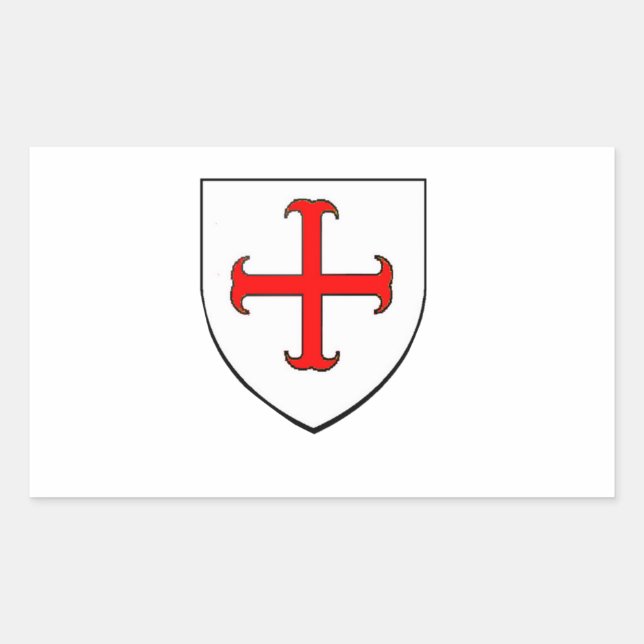 Knights Templar Crusade Shield Rectangular Sticker (Front)