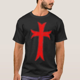 Knights Templar Crusader Distressed Cross Mediaeva T-Shirt