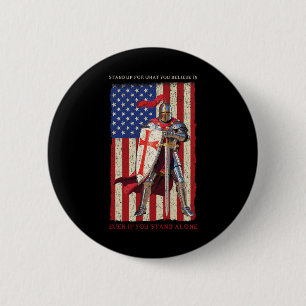 Knights Templar Crusader Mediaeval American Flag 4 6 Cm Round Badge