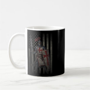 Knights Templar Crusader Valour American Flag 4th Coffee Mug
