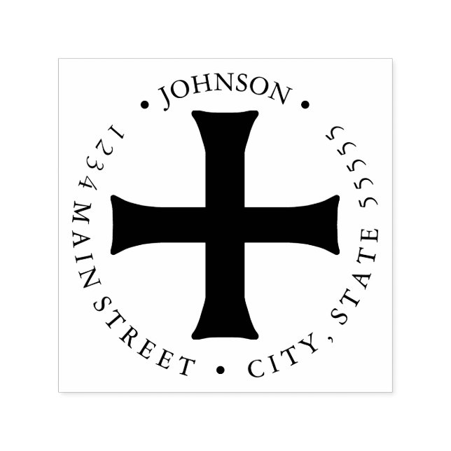Knights Templar Crusades Cross Return Label Self-inking Stamp (Design)