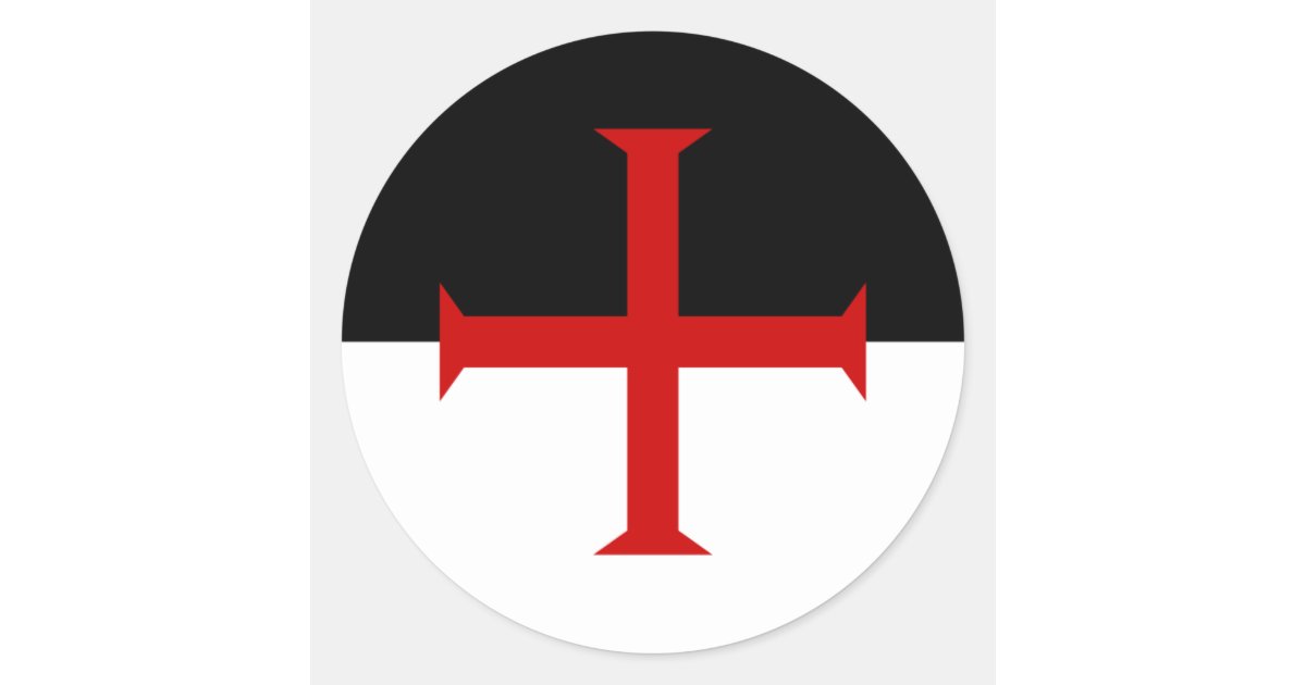 Knights Templar Flag Classic Round Sticker Zazzle Knights Templar Flag Classic Round Sticker Zazzle