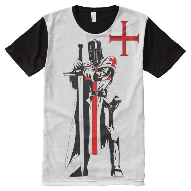 Knights Templar Limited Edition All-Over Print T-Shirt (Front)