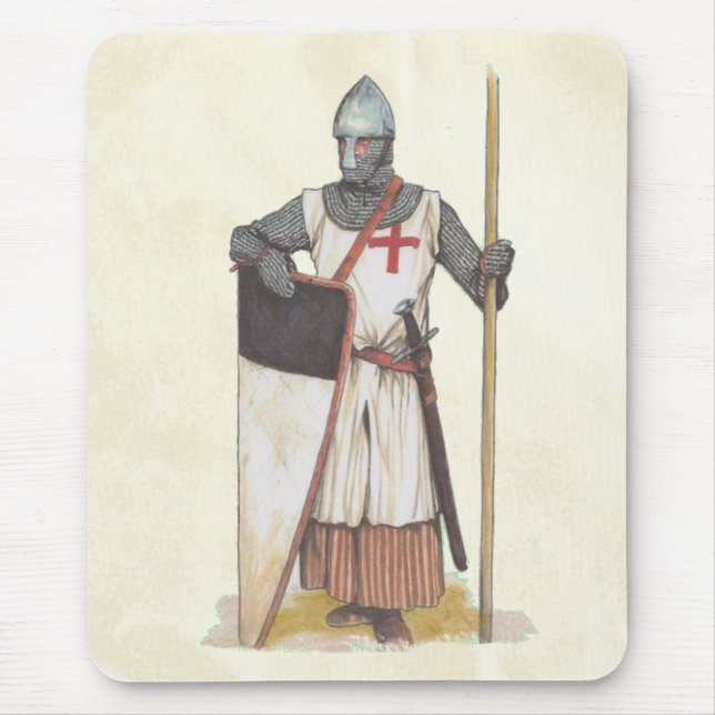 Knights Templar Mediaeval Warrior Mouse Pad (Front)