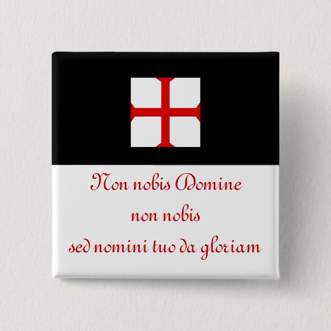 Knights Templar motto. 15 Cm Square Badge (Front)