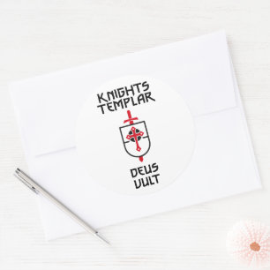 Knights Templar MOTTO Mediaeval History Badge Art Classic Round Sticker