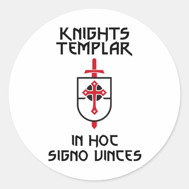 Knights Templar MOTTO Mediaeval History Insignia Classic Round Sticker (Front)