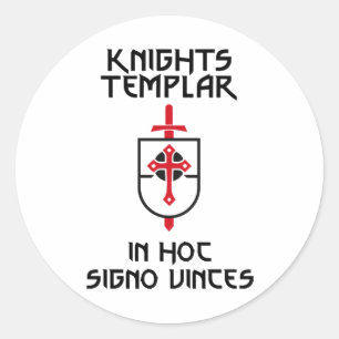 Knights Templar MOTTO Medieval History Insignia Classic Round Sticker