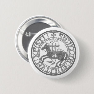 Knights Templar Seal Two Knights Horse Medallion 6 Cm Round Badge