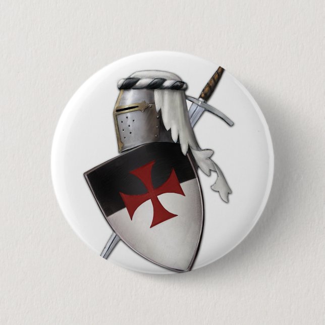 Knights Templar shield 6 Cm Round Badge (Front)