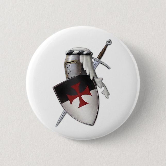Knights Templar shield 6 Cm Round Badge (Front)