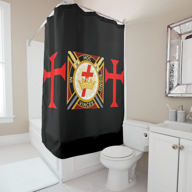 Knight's Templar Shower Curtain (In Situ)