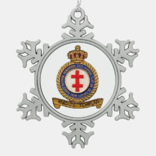 KNIGHTS TEMPLAR SNOWFLAKE PEWTER CHRISTMAS ORNAMENT