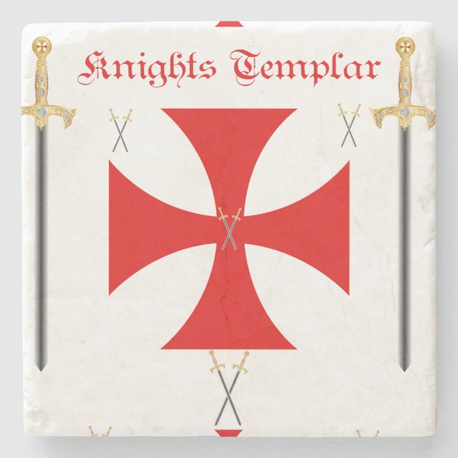 Knights Templar Stone Coaster (Front)