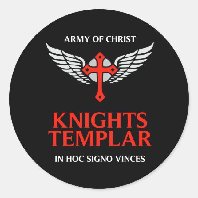 Knights Templar Unique Cross Mediaeval Insignia Ar Classic Round Sticker (Front)