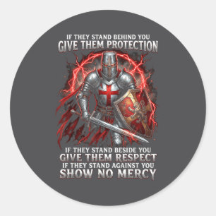 Knights Templar Warrior Protection Respect Classic Round Sticker