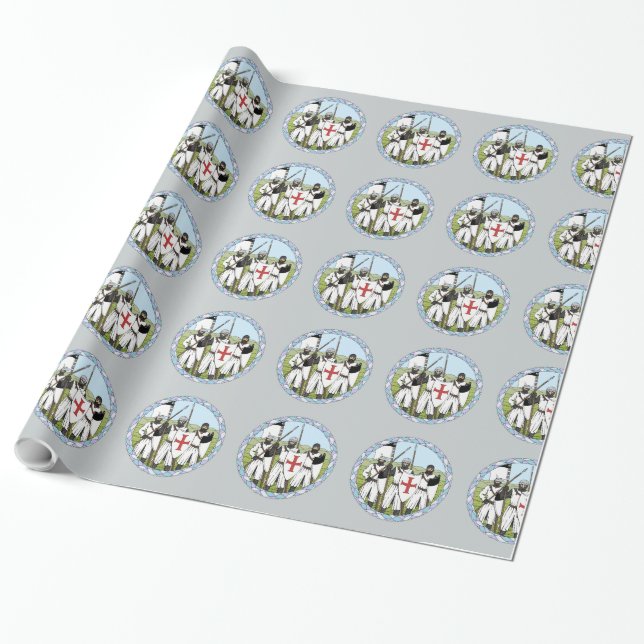 Knights Templar Wrapping Paper (Unrolled)