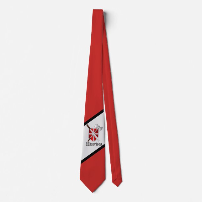 Knights Vikings Warriors Mascot  Football Necktie (Front)