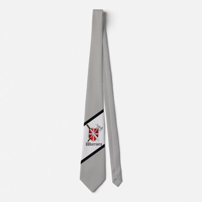 Knights Vikings Warriors Mascot  Football Necktie (Front)