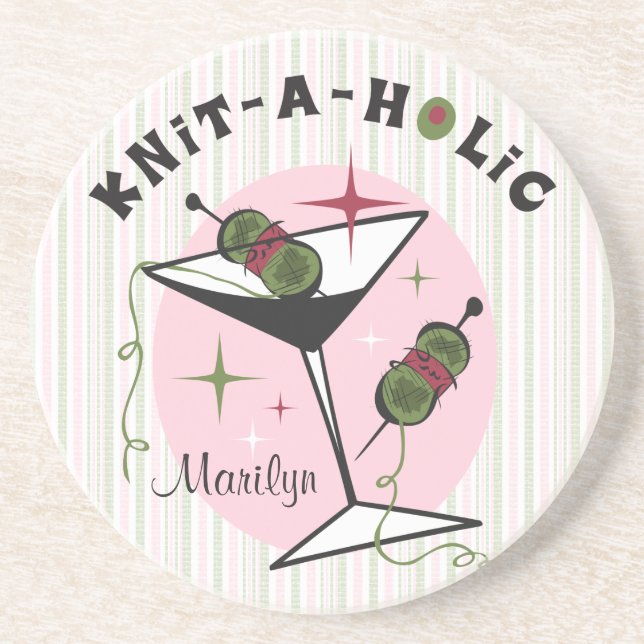 Knit-A-Holic Coaster (Front)