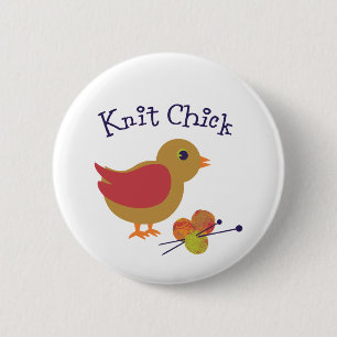 Knit Chick 6 Cm Round Badge