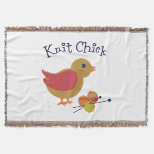Knit Chick Throw Blanket
